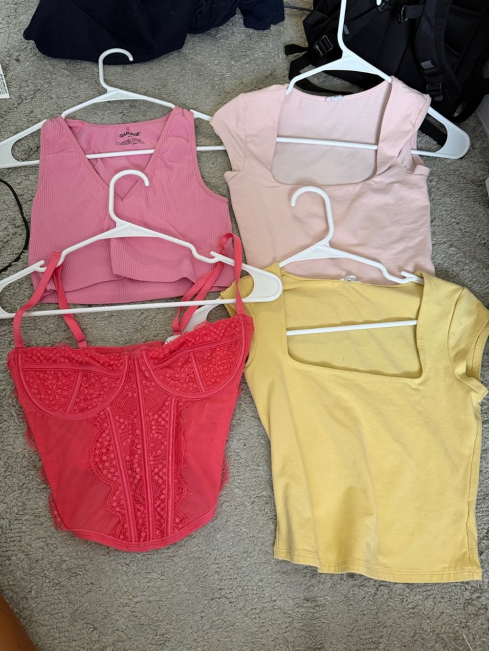 Garage Four-Pack Women’s Tank & Tee Bundle in Pink, Coral & Yellow